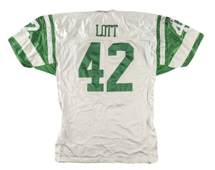 1994 Ronnie Lott Game Worn New York Jets Road Jersey With 75th Anniversary Patch